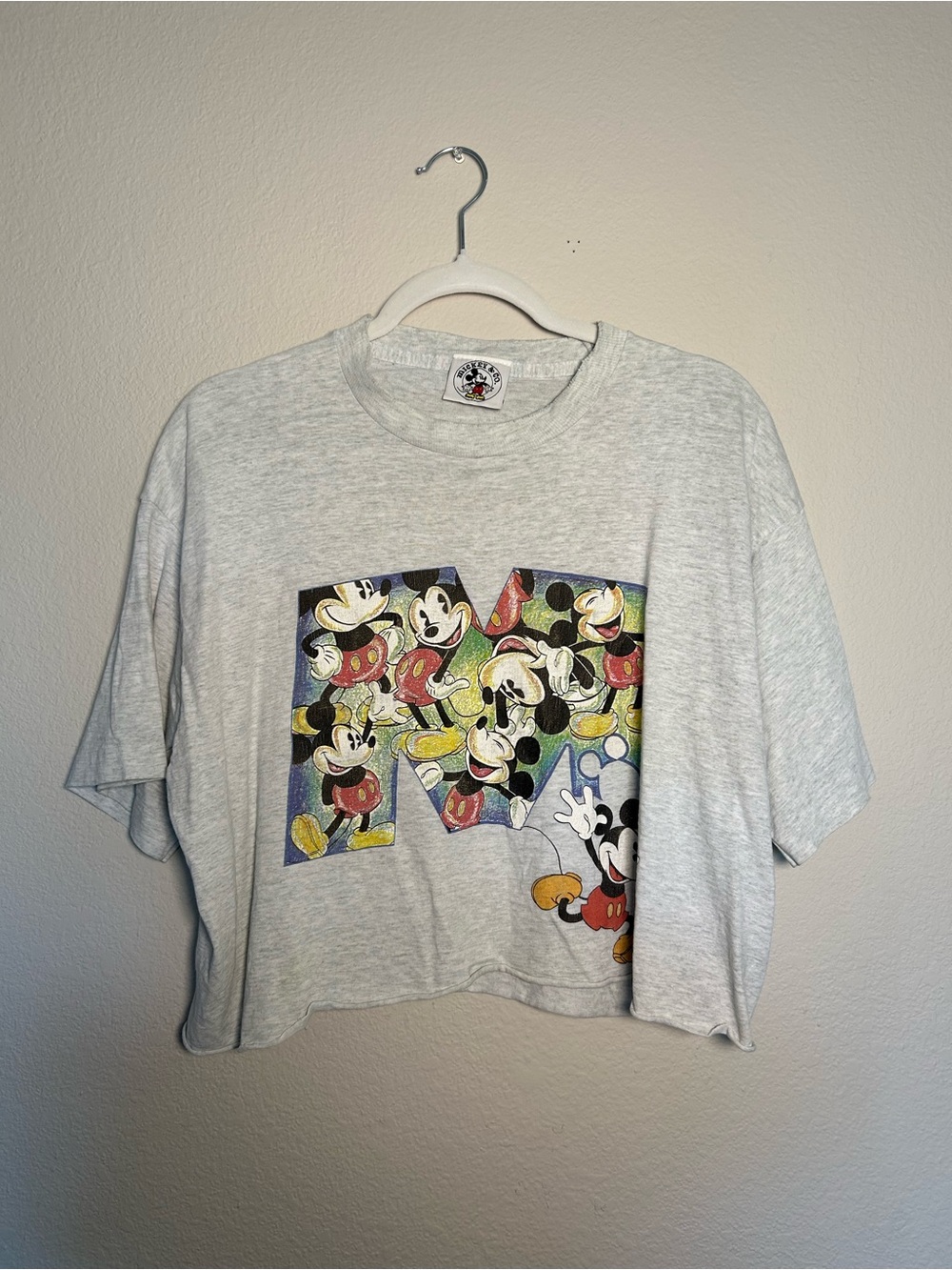 VINTAGE Disney Mickey Mouse Cropped T-Shirt